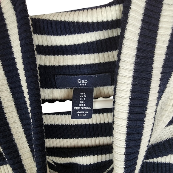Gap long sleeve striped turtleneck knit blue and white size L - Picture 3 of 4